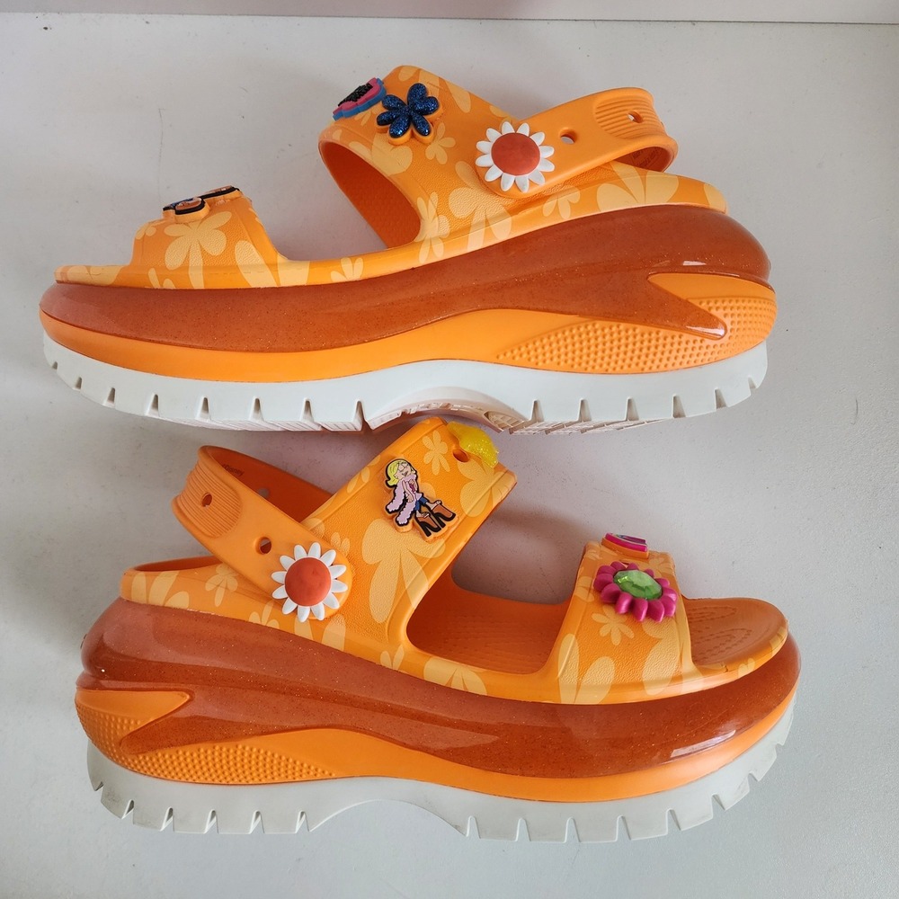 Crocs Disney 2024 Lizzie McGuire Mega Crush Sandals Orange Platform Women 6 RARE - Picture 4 of 11